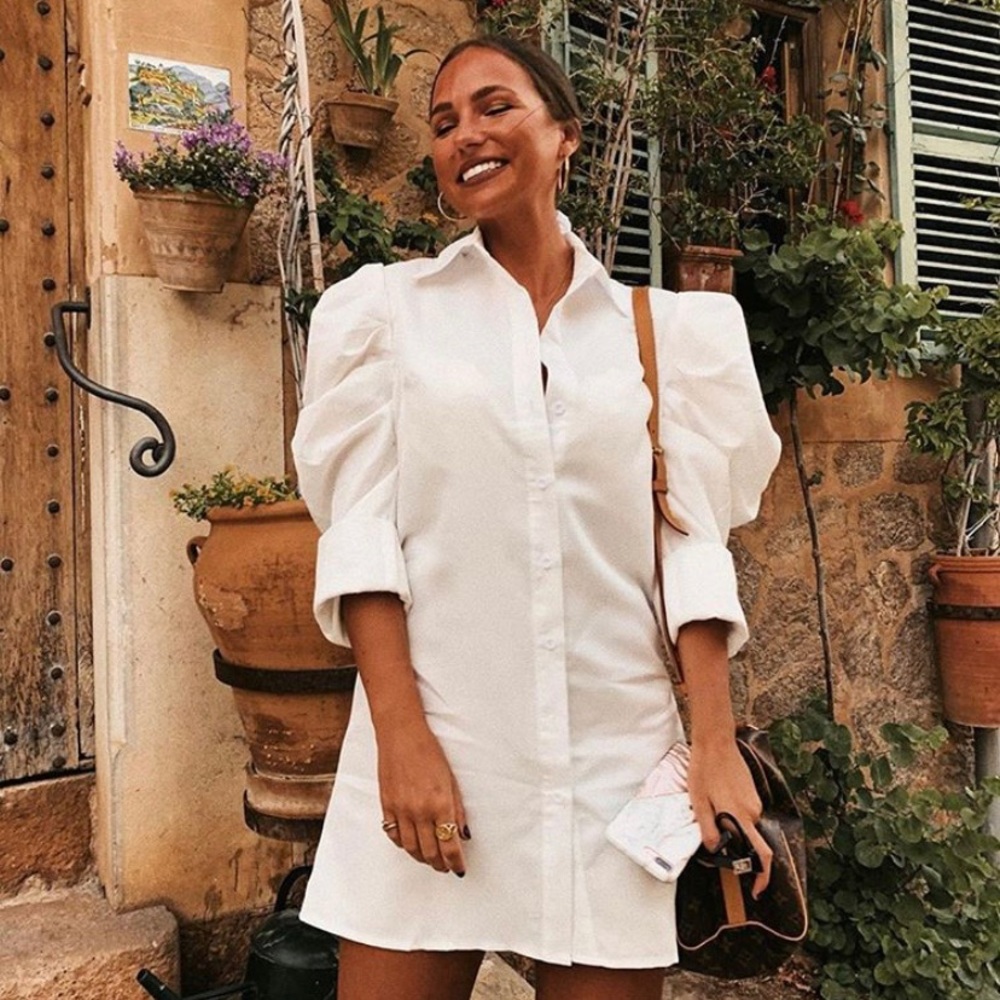 ASOS pretty little things white shirt dress